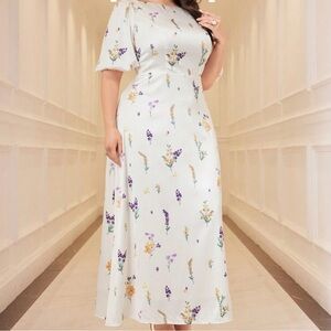 Apricot Floral Maxi dress
